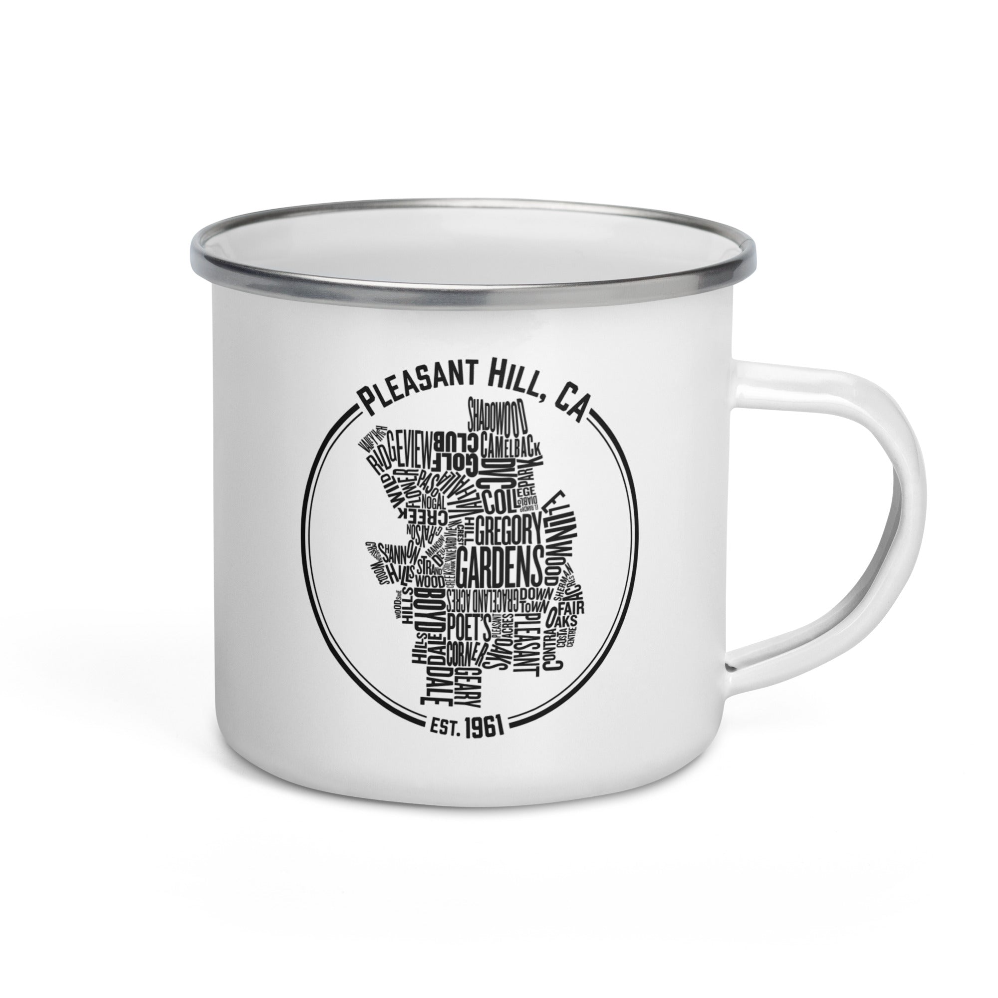 Pleasant Hill, CA Neighborhoods Enamel Mug