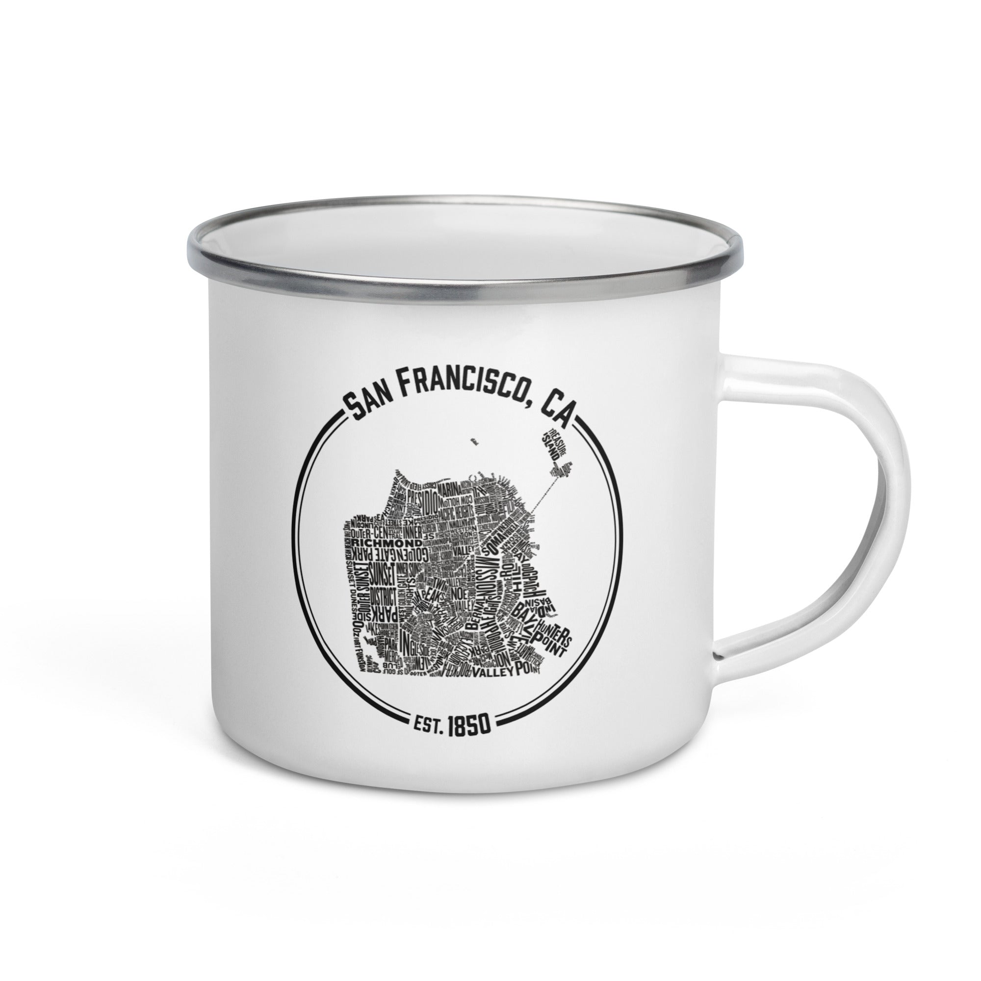 San Francisco Neighborhoods Enamel Mug