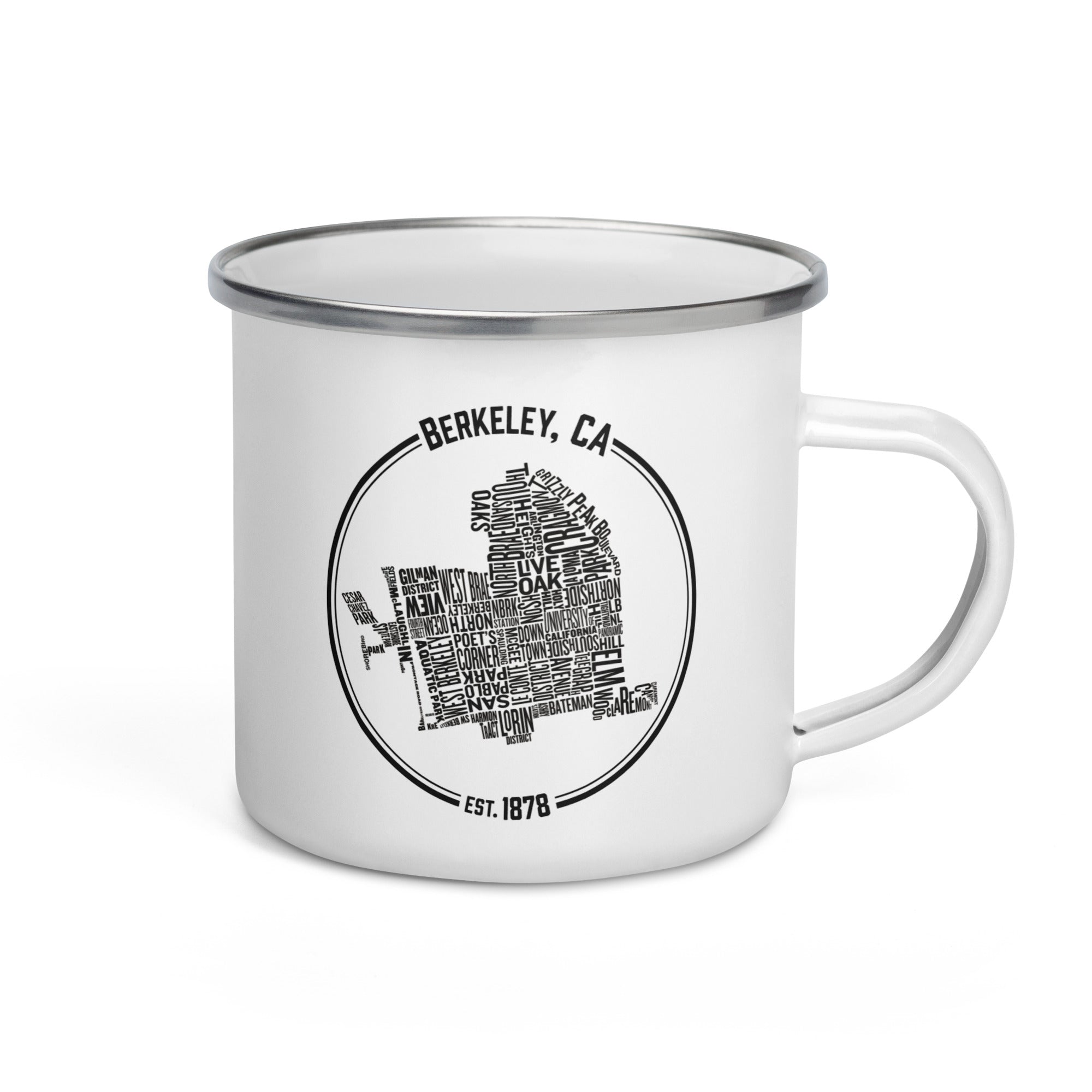 Berkeley, CA Neighborhoods Enamel Mug