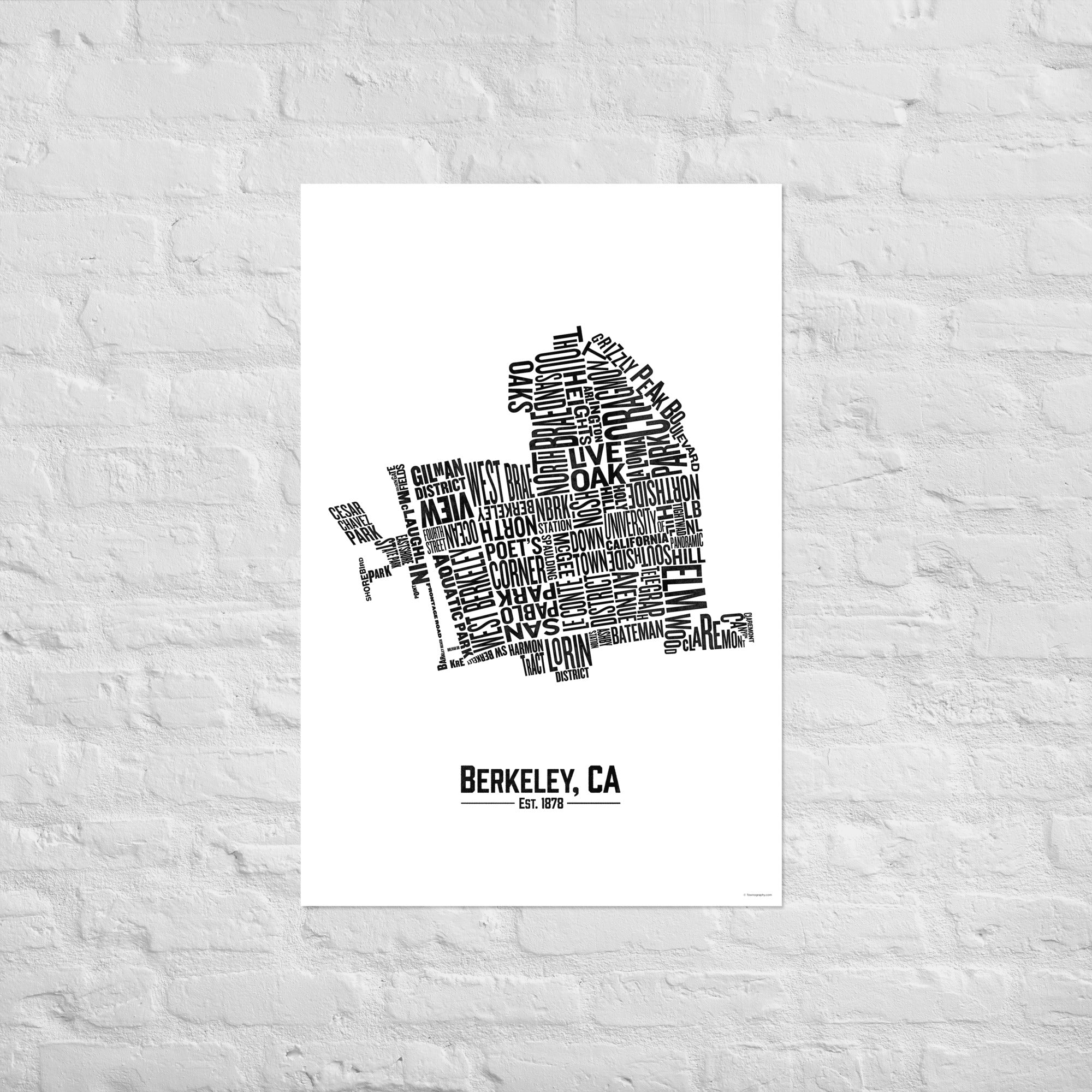 Berkeley Neighborhoods Matte Poster Print