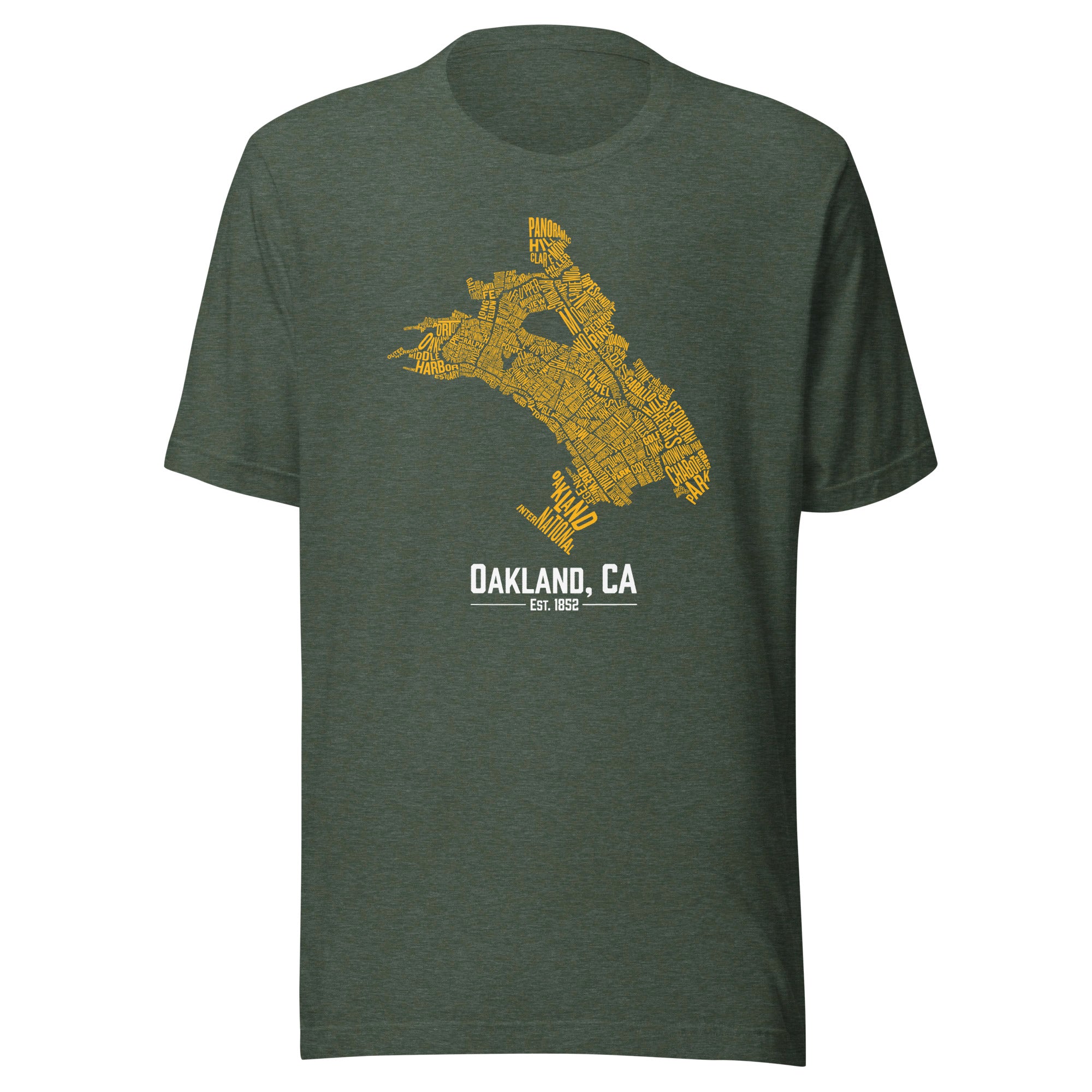 Oakland, CA Neighborhoods Typographic Map Unisex T-Shirt