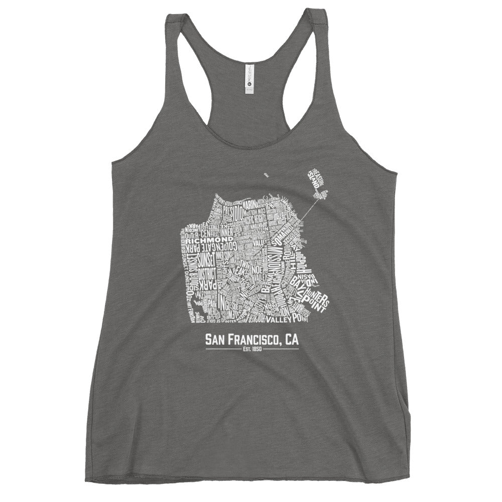 San Francisco Neighborhoods Women's Racerback Tank