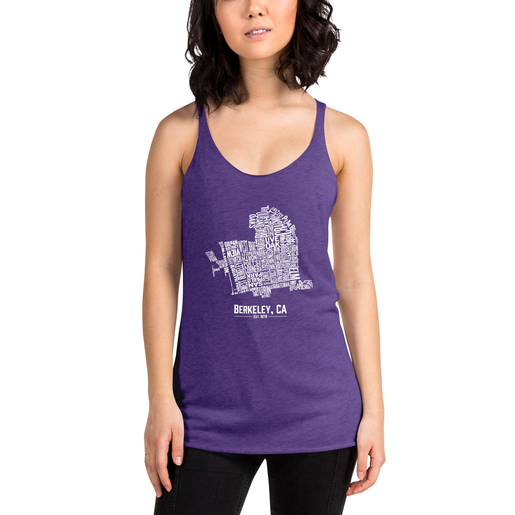 Berkeley, CA Neighborhoods Women's Racerback Tank