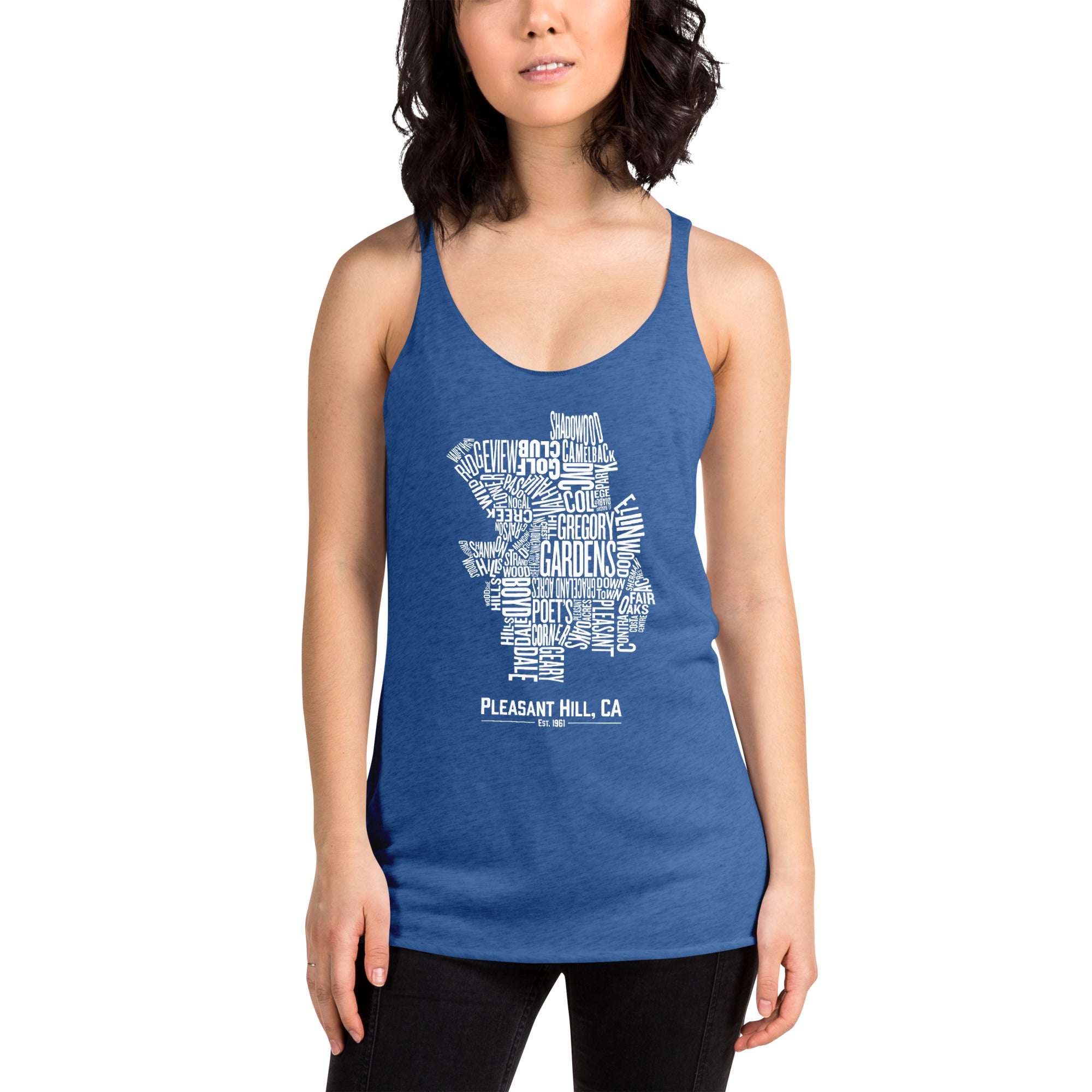 Pleasant Hill, CA Neighborhoods Women's Racerback Tank