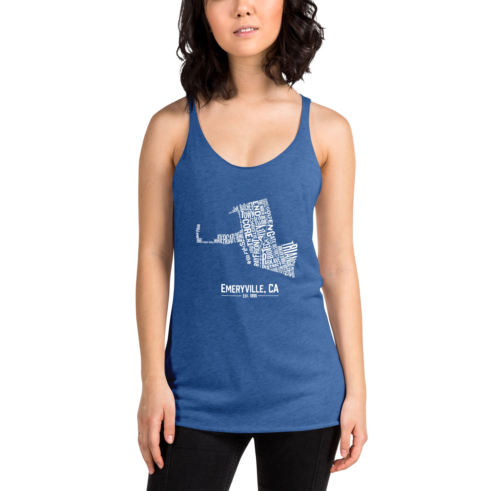 Emeryville, CA Neighborhoods Women's Racerback Tank